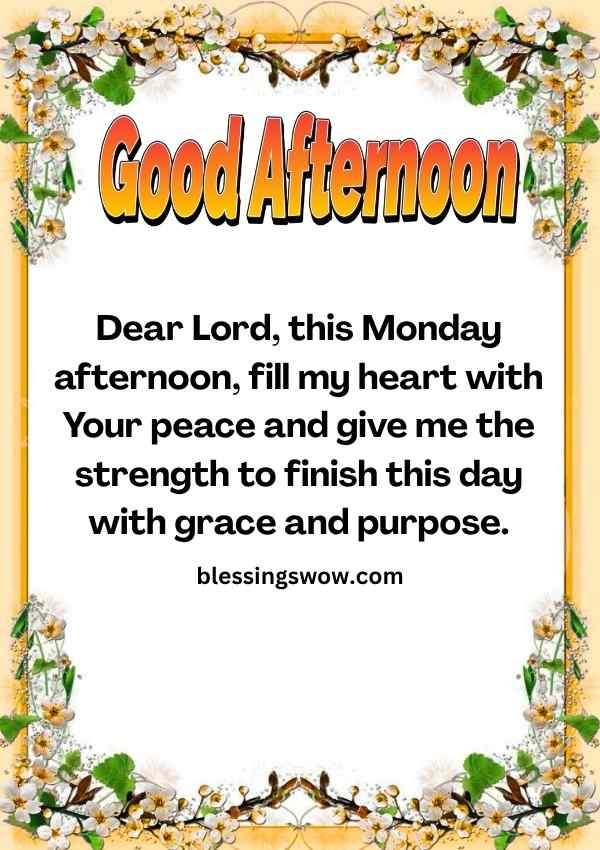 Heartfelt Monday prayer with flower frame