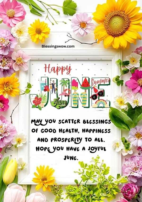 June Blessings Images with flowers
