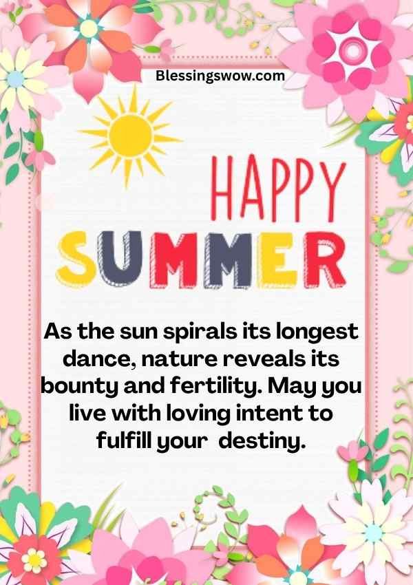Happy Summer Solstice Greetings and Blessings image
