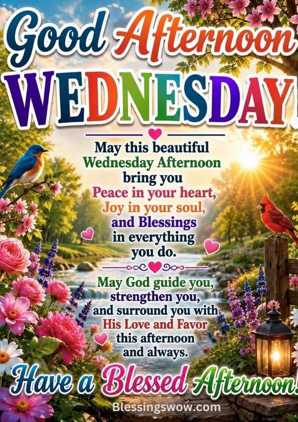 80+ Wednesday Afternoon Blessings, Images and Quotes