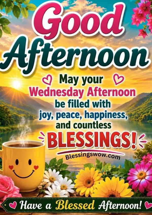 Beautiful Wednesday Afternoon Greetings with fllowers