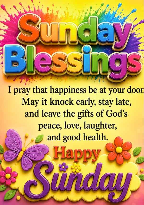 Sunday blessings image with flower