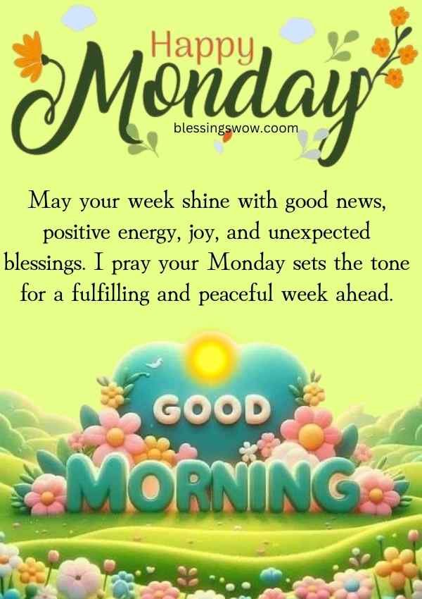 New week blessings with flowers bakground