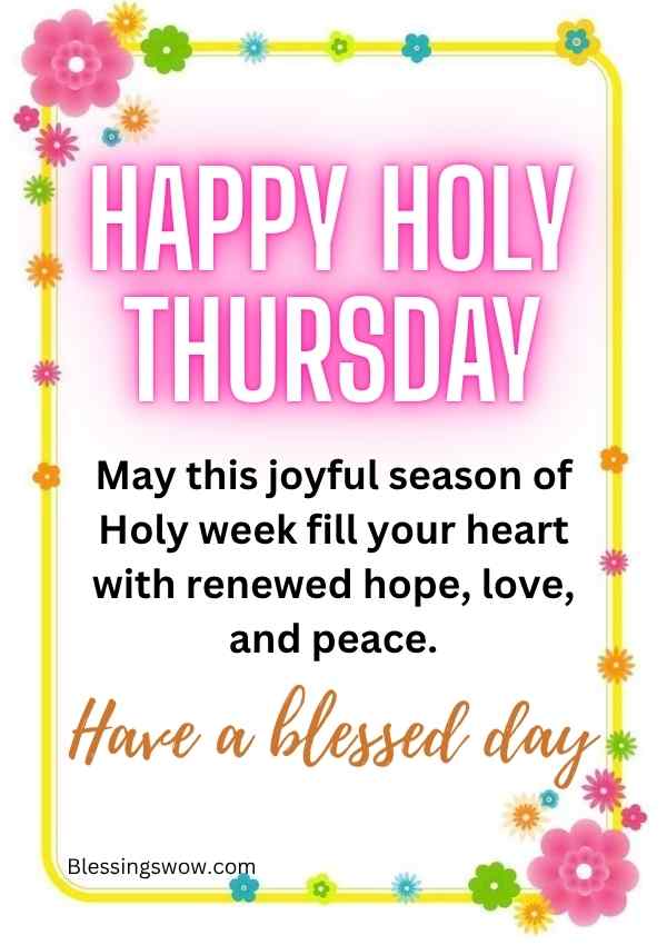 Happy Holy Thursday Blessings and Wishes 2026