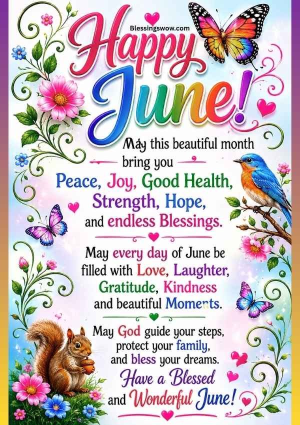 70+ Happy June Blessings, Quotes & Images for 2026